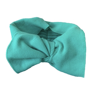 晚晚同款针织蝴蝶结发箍宽边发带孔雀蓝绿色头饰张天爱洗脸束发带