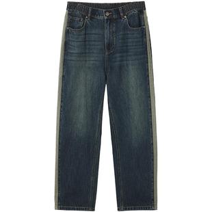 热风2025年秋季新款男士时尚宽松直筒牛仔裤挺括有型