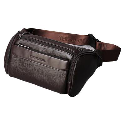 真皮男士腰包男牛皮休闲新款