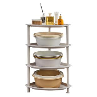 浴室洗脸盆架子卫生间沥水三角架塑料厕所盆桶收纳置物架储落地式