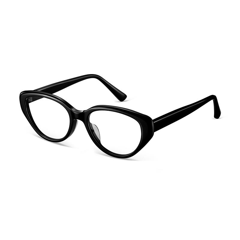 LOHO眼镜女猫眼黑框可配度数近视防蓝光显瘦镜架小框男2024年新款