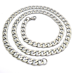 刘宪华同款钛钢扭片链嘻哈宽扁项链古巴毛衣链男士加长加粗锁骨链