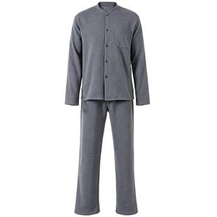 2026款秋冬季男士睡衣套装爸爸保暖内衣中老年人德绒磨毛家居服男