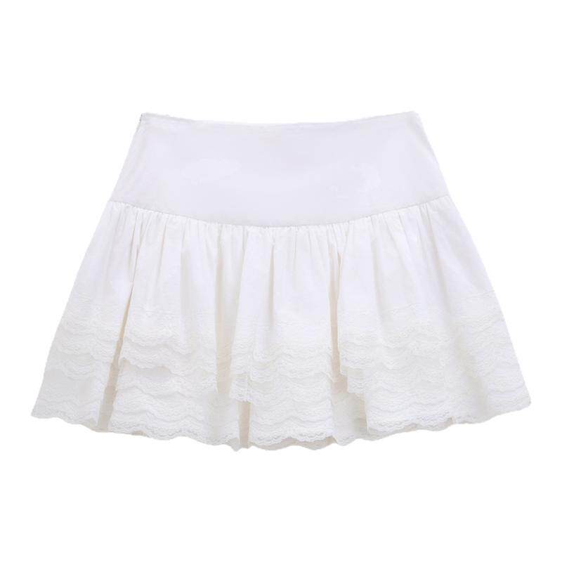 蕾丝裙女芭依璐裙包松紧腰百搭