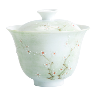 南山先生手绘探春三才盖碗新中式防烫陶瓷泡茶碗功夫茶具大号茶碗