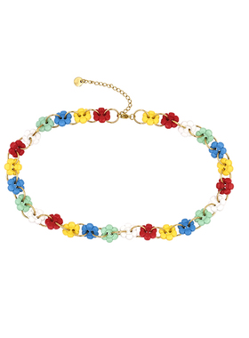 BOMBCACA放牛班的秋天系列 花花纽扣 原创彩色choker颈链短项链女