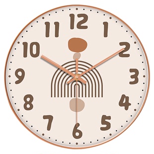 奶油风装饰挂钟ins风客厅卧室静音免打孔装饰时钟个性挂墙石英钟