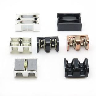 淋浴房新款滑块限位免螺丝卡挂钩边料凹口碰珠浴室玻璃防撞山字器