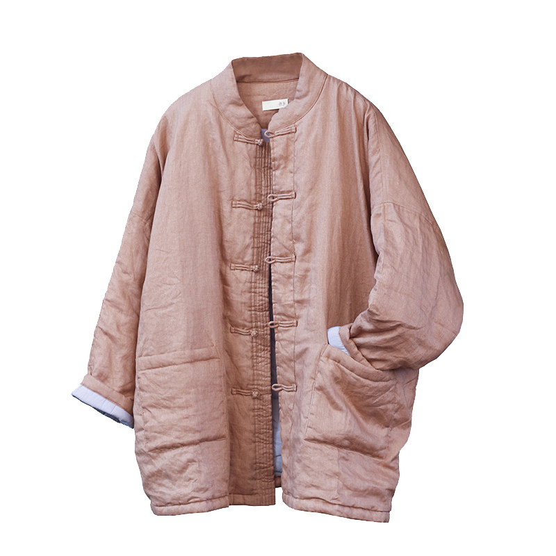 亚麻保暖大棉衣中性男女汉服外套