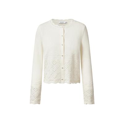 VGRASS绵羊毛艺术镂空挑孔针织衫