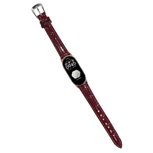 适用小米手环10表带9NFC手表8代新款高级亮面竹节纹皮质替换带7智能6运动5秋冬band八九十陶瓷版男女时尚配件