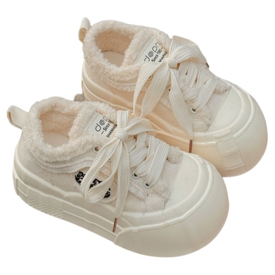 厚底小白鞋女冬季加绒保暖棉鞋