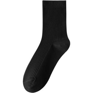 纯棉袜子女生黑白色袜子春秋中筒袜日系可爱JK风小腿袜过膝袜短袜