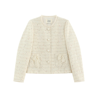 轻奢花边丝带气质小香外套