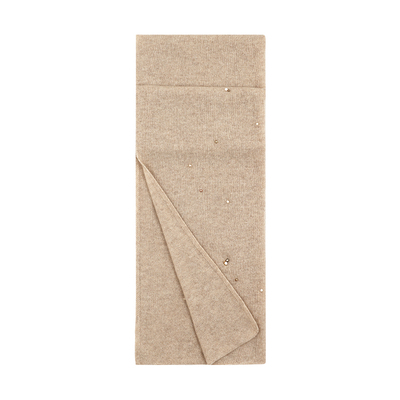 woo妩珍珠披肩羊绒针织围巾