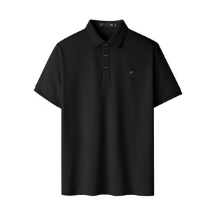 海澜之家26夏季短袖POLO衫纯黑色T恤男款送爸爸