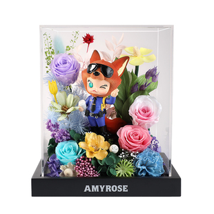 疯狂动物城214情人节礼品永生花束摆件礼盒新婚生日礼物送女友