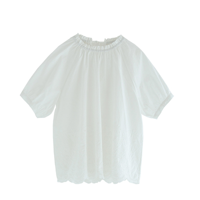 古苔全网都在夸的白色刺绣衬衫