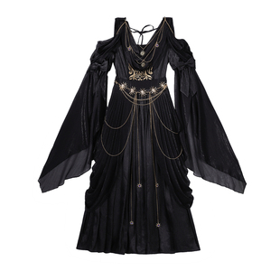 设计师的礼物原创黑夜神使洛丽塔女连衣裙万圣节日常Lolita希腊风