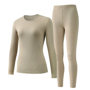 ab内衣菌草抗病毒抗菌保暖套装弹力轻薄女士打底秋衣秋裤J340