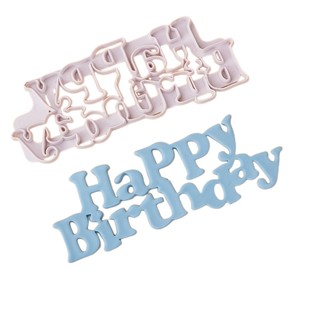 happy birthday翻糖蛋糕装饰饼干切模压模生日快乐印花烘焙模具