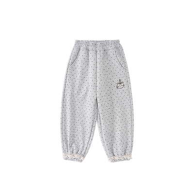 皇室童缘女童波点花边束脚裤冬季