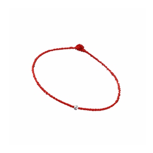 原创手工编织红绳成人孩子手链925银珠1mm细手绳脚链脚绳男女情侣