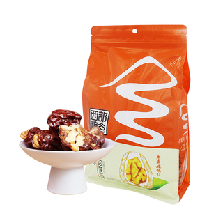 西部粮仓枣家核桃仁500g袋装独立小包装零食坚果狗头枣夹核桃仁