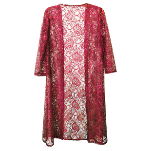 轻奢中长款酒红蕾丝开衫喜妈妈婚礼披肩旗袍外搭平时可穿品牌披风