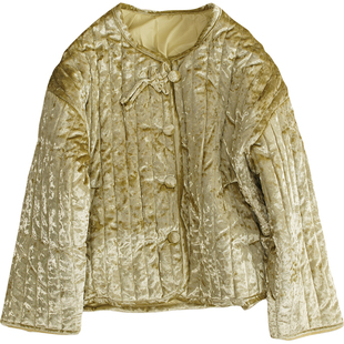 女童新中式金丝绒国风夹棉外套棉服冬装新款洋气中大童装保暖棉袄