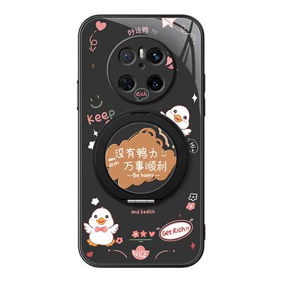 适用华为mate70pro手机壳女款mate60pro+磁吸壳全包新款mate50旋转支架mt40防摔60por磨砂mate30卡通没有鸭力