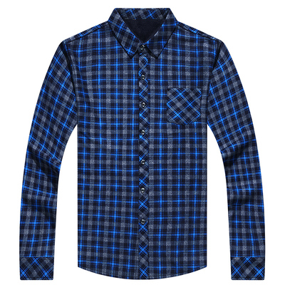 【纯棉100%】花花公子加绒衬衫男