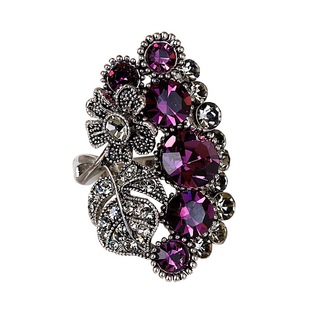 高级感闪亮水钻食指戒指女夸张大个性复古装饰指环时尚潮饰品ins