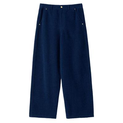 kleeklee雪尼尔蓝布直筒裤