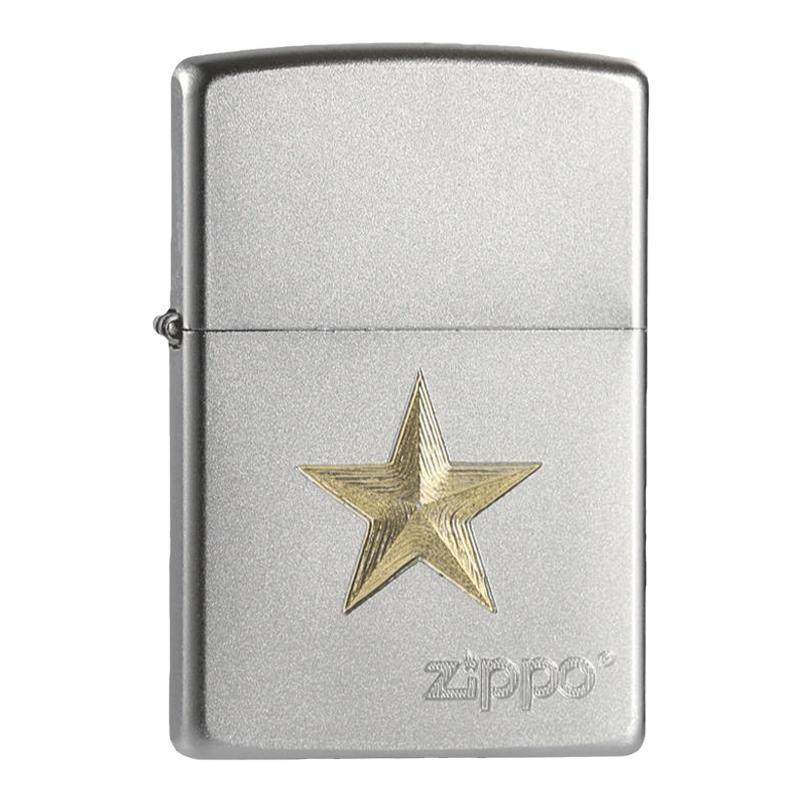 zippo打火机205磨砂雕刻五角星官方正品退伍季礼物男士正版建军节
