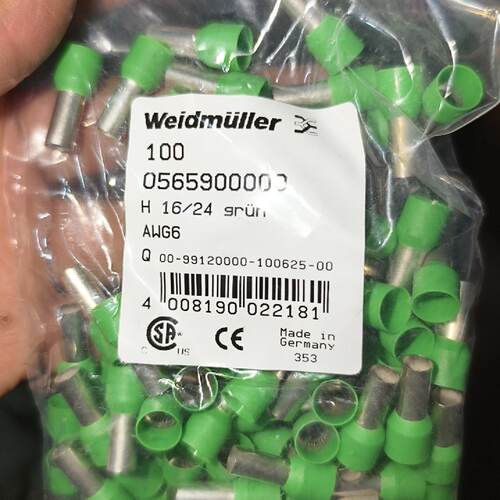 【请询价】接线端子H16/24 grün，AWG6规格，绿色绝