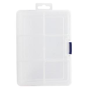 昕果小号透明塑料收纳盒奖励卡片分类盒教师家庭小物品桌面整理分六格多功能活动隔板2个装包邮