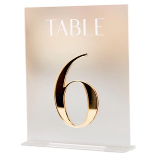 婚礼创意亚克力席位卡商务宴请个性定制桌卡设计贵宾席主桌生日宴