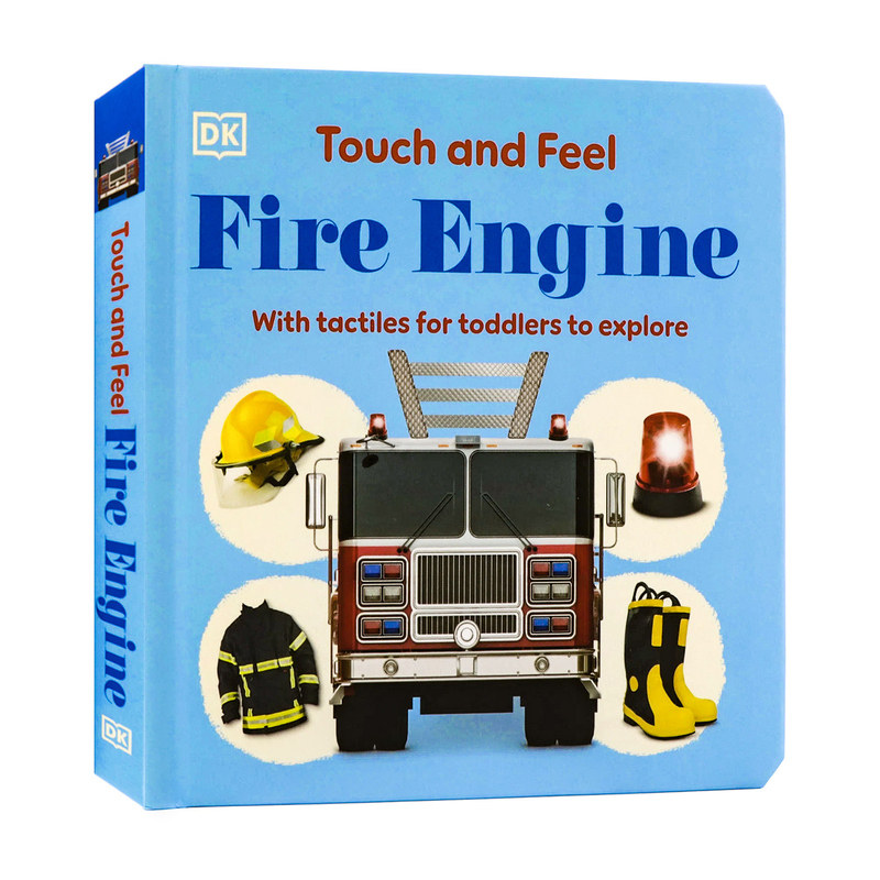 DK触摸书消防车英文原版绘本 Touch and Feel Fire Engine 消防车主题早教认知撕不烂圆角厚纸板书 亲子共读英语启蒙儿童玩具书