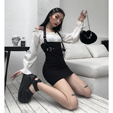 鬼姐姐暗黑系挂脖女夏假两件连衣裙1