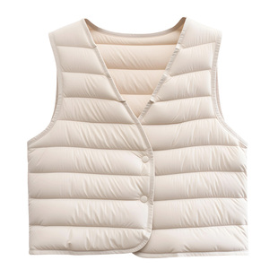 雅鹿冬季女士轻薄马甲2025短款修身时尚好看朦胧内搭羽绒正品马甲