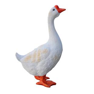 树脂仿真动物小白鹅摆件花园庭院水池水槽水缸造景假山景观装饰品