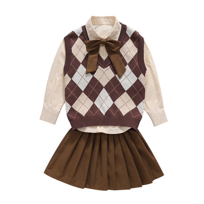 春秋男女童英伦风演出服背心马甲小学生校服班服幼儿园园服合唱服