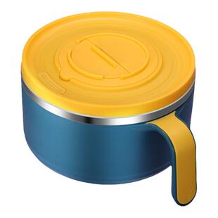 304不锈钢饭盒圆型泡面碗带盖大号学生用方吃面神器日式上班族