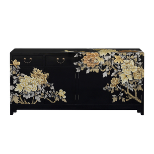 轻奢玄关柜中国风门厅柜鞋柜一体新中式中古风餐边柜传统漆器家具