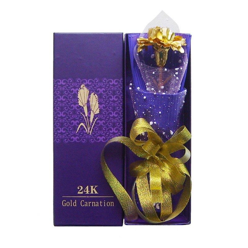 24K金箔金康乃馨金玫瑰花创意礼品教师母亲节生日礼物送妈妈老师