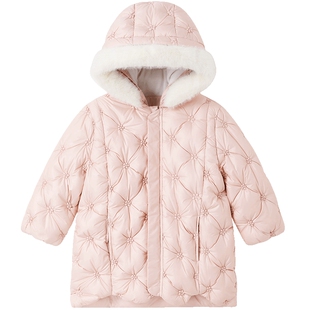 【高定系列】英氏童装儿童羽绒外套冬季女童长袖保暖连帽羽绒服