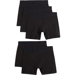 HM男士内裤5件装秋季棉质柔软舒适弹力松紧腰中腰平角内裤1070271