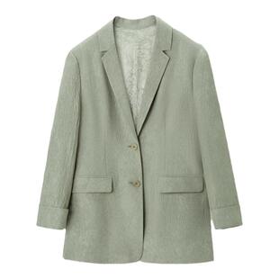 OVV春夏热卖女装两粒扣七分袖压花简洁休闲通勤正式西服外套