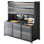 佳帮手岩板餐边柜厨房多功能落地置物架微波炉收纳靠墙柜子储物柜